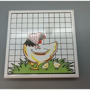 Chicken Trivet Hen With Chicken Handkerchief Vintage Cottage Core Farm House